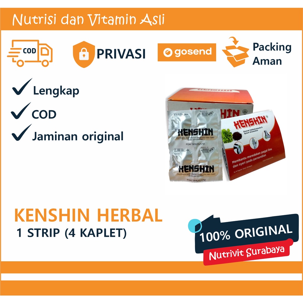 Kenshin Strip 4 Tablet Obat Pegal Linu &amp; Nyeri Sendi