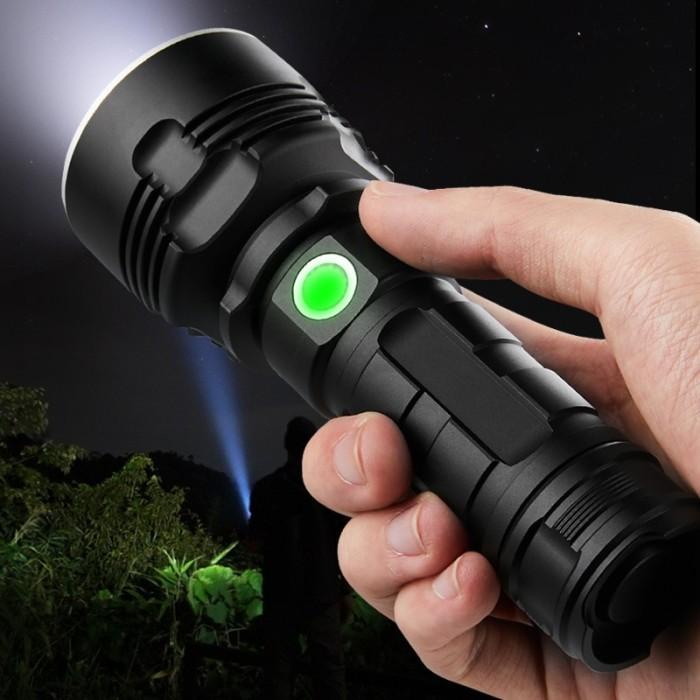 Senter LED P70 XLM-P70 USB Rechargeable 50W 1000 Lumens