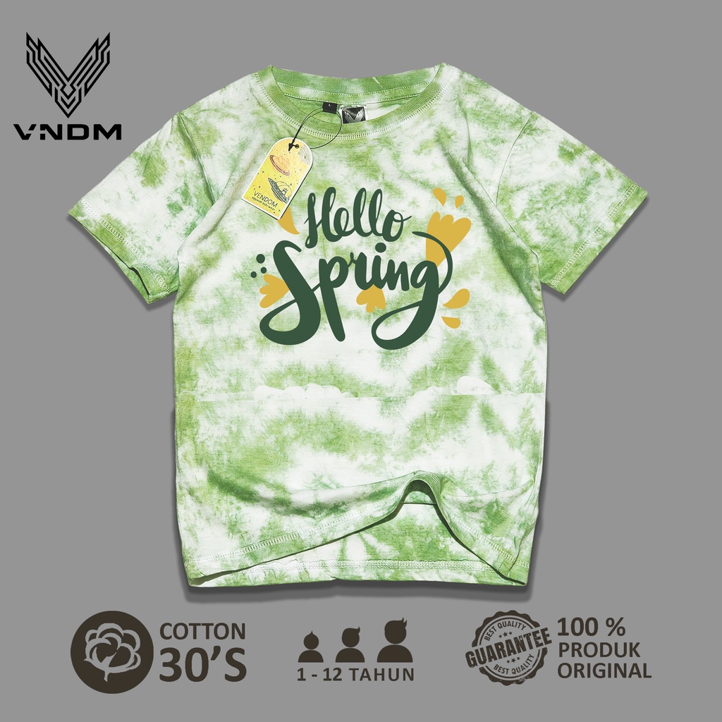 Vendom Kids Baju Kaos Anak Washet Tie Dye Laki Laki / Perempuan Unisex Umur 1-12 Tahun Bahan Cotton 30S