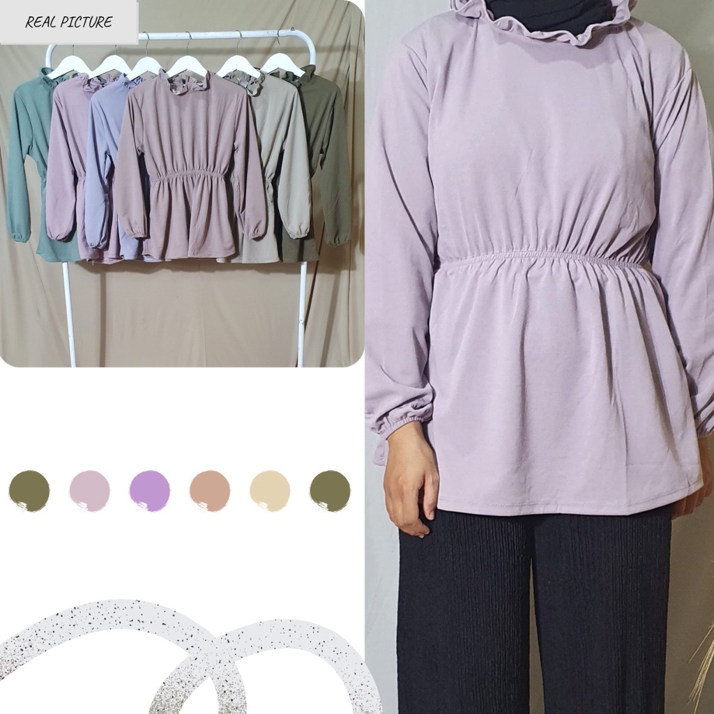 Dailythings Blouse JUMBO Serut Luisa Ukuran Fit L sampai XXL LD 110cm Pb 67cm