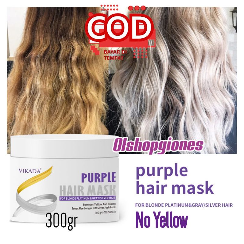 Vikada Mask Purple 300ml no Yellow silver masker abu grey / shampo silver Original cat rambut