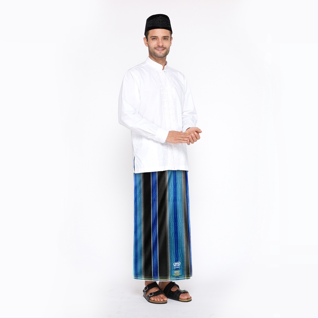 Sarung BHS Classic Gold Motif DKG Hitam Biru