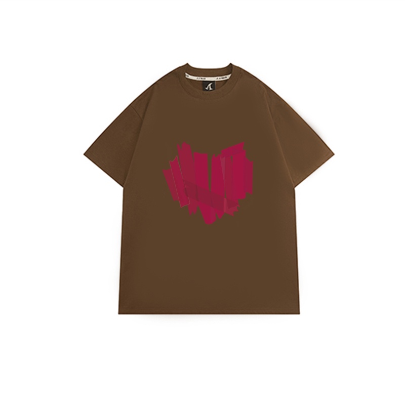 XIAOZHAINV Kaos Atasan Wanita Heart Pattern Lengan Pendek A0129