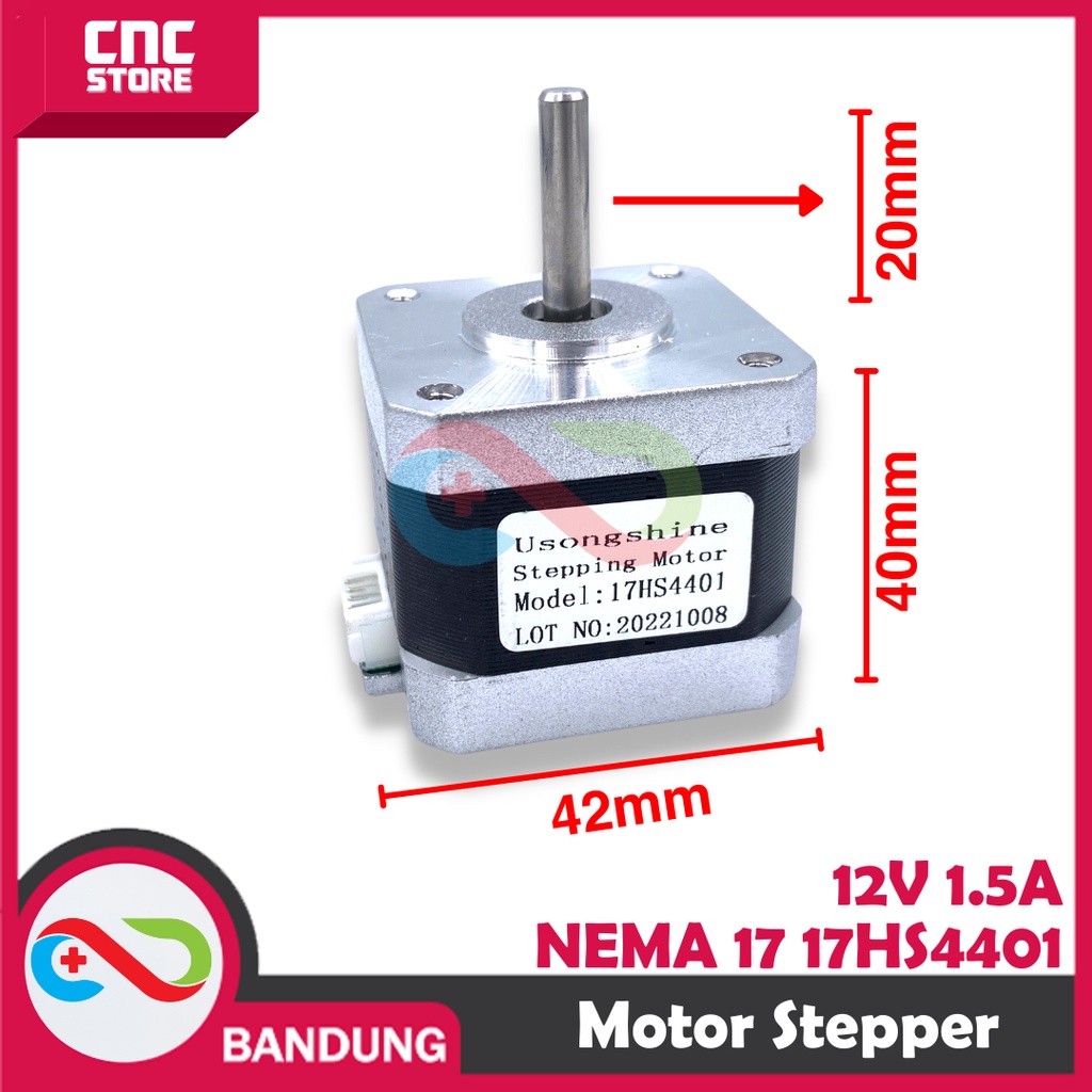 NEMA 17 17HS4401 STEPPER MOTOR 42-40MM 12V 1.5A  PLUS KABEL