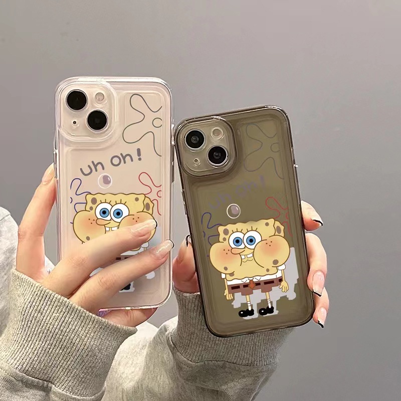 IPHONE Casing Cantoon Lucu Lembut Transparan Casing Ponsel Kompatibel Untuk Iphone14 13 12 11 Pro XS Max X XR 78 6 6S Plus Shockproof Casing TPU Cover