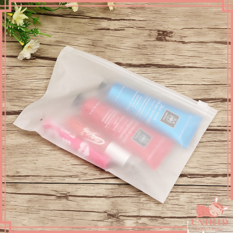 UNIKID TAS ZIPPER BAG TRAVEL LANDSCAPE TRANSPARAN DOFF ORGANIZER POUCH PLASTIK STORAGE PENYIMPANAN ZIPLOCK MURAH