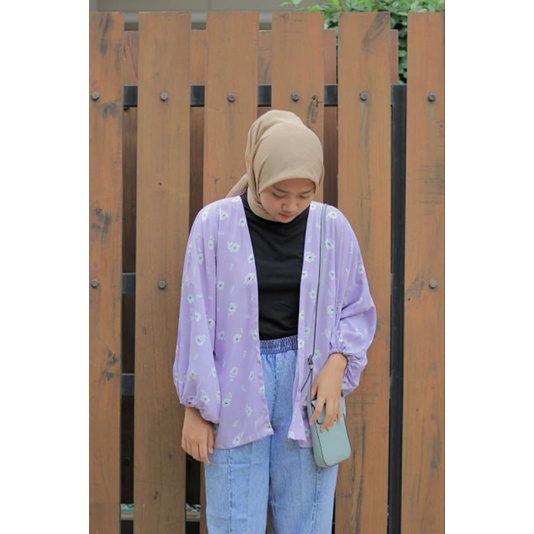 KIYOWO OUTER MOTIF / CARDIGAN CEWEK KUE KEKINIAN LENGAN BALON