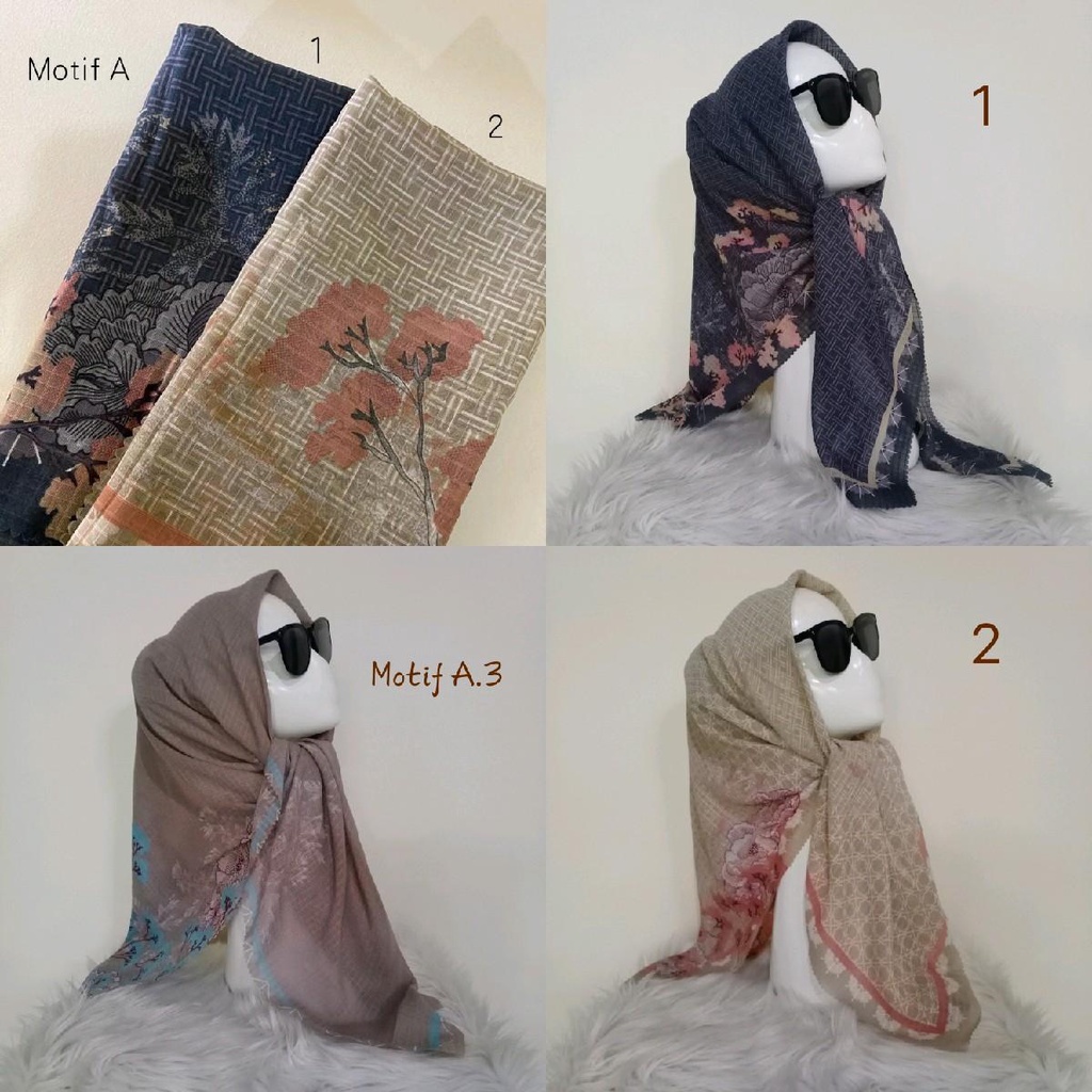 Hijab segiempat Waffle lasercut / jilbab segi empat dobby motif bahan WAFFLE lasercut