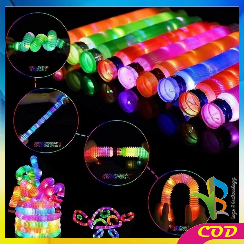 RB-M296 Mainan Anak Light Up Pop Pipes Led / Fidget Pop Tubes Sensory Toys / Maenan Kreasi Lampu Stick Selang Pipa Anak