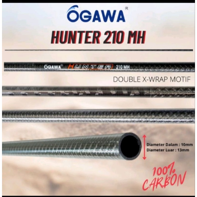 Bahan Joran Blank Carbon Double X Wrap Ogawa Hunter 2.10 MH