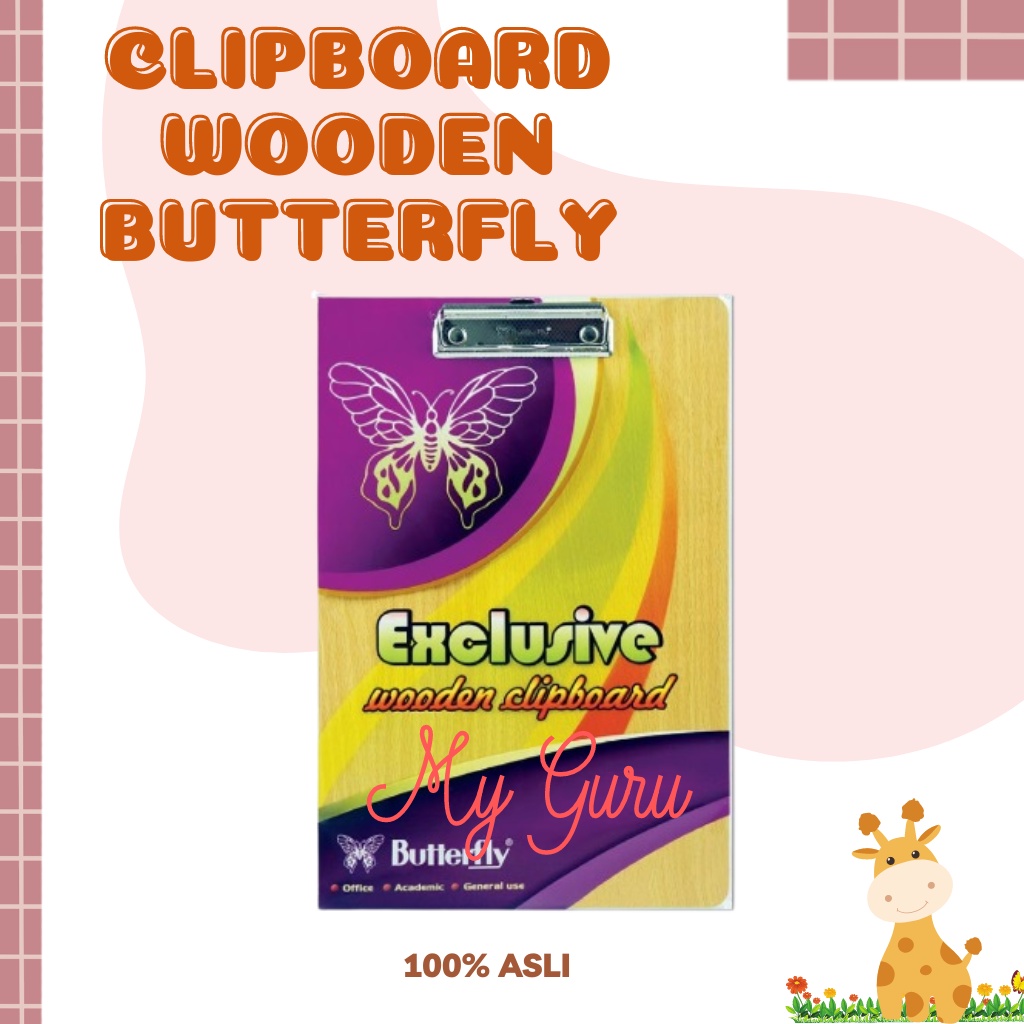 

[PCS] PAPAN JALAN UJIAN KAYU / CLIPBOARD WOODEN BUTTERFLY