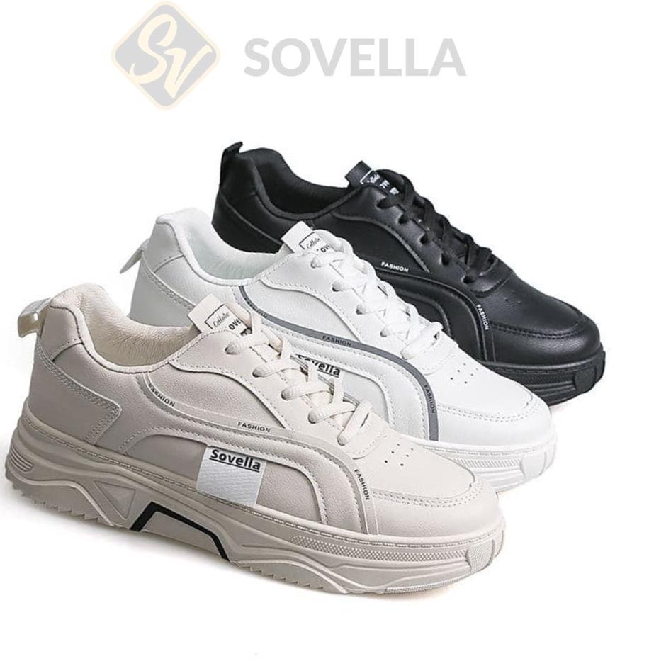 Menarik SOVELLA Jovanka Sepatu Sneakers Olahraga Sport Kets Cewek Putih Simple Polos Terbaru Import