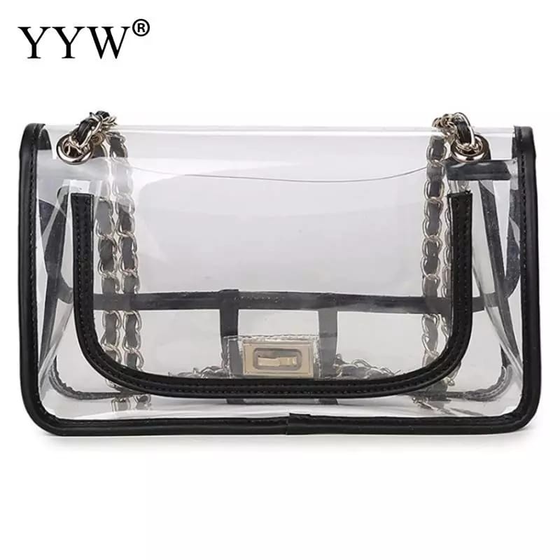 Super Sale 2023 New Tas Selempang Wanita Mika Transparan Tas PVC Anti Air Ransel Bening Korea Waterproof YYW