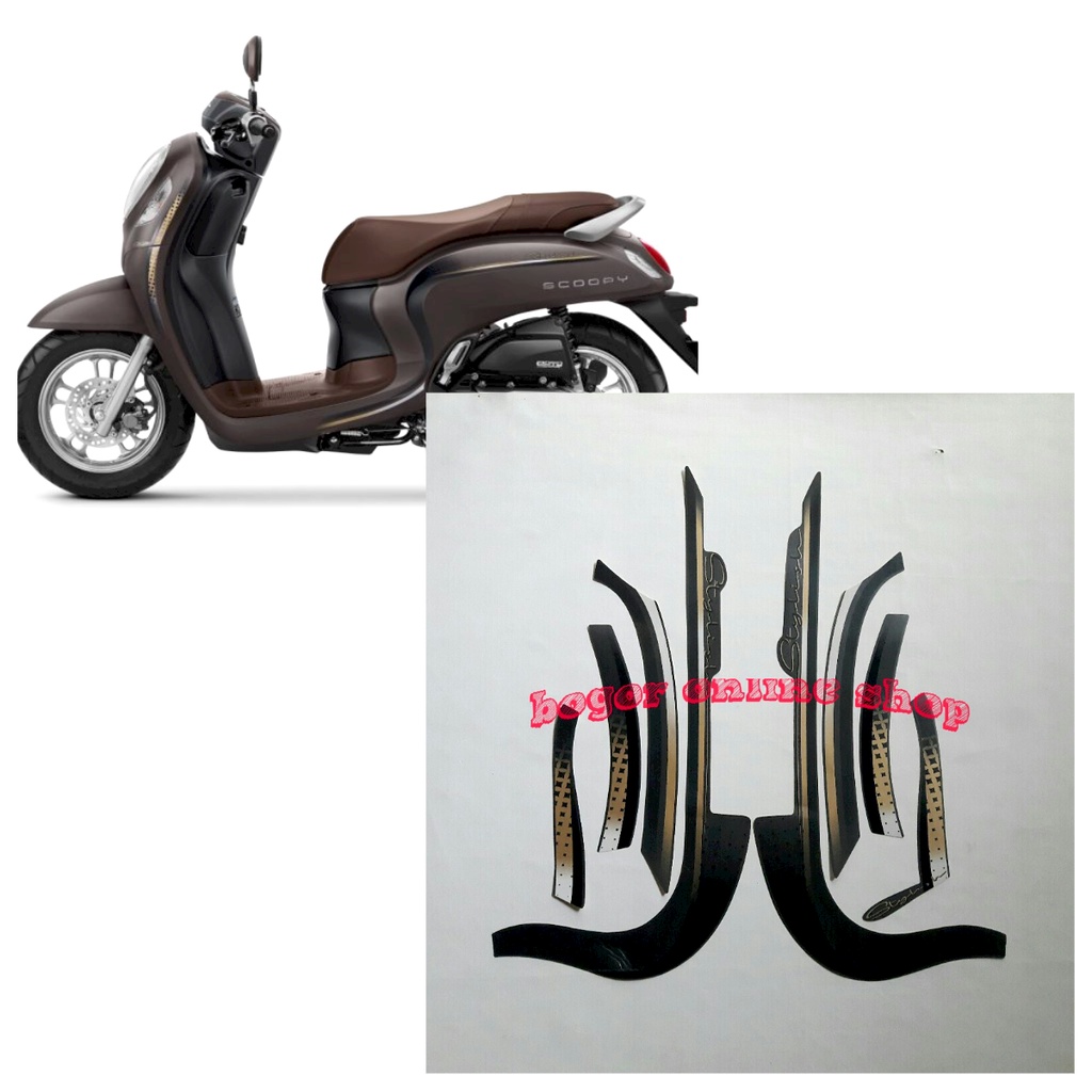 striping stiker motor scoopy stylish 2022 brown