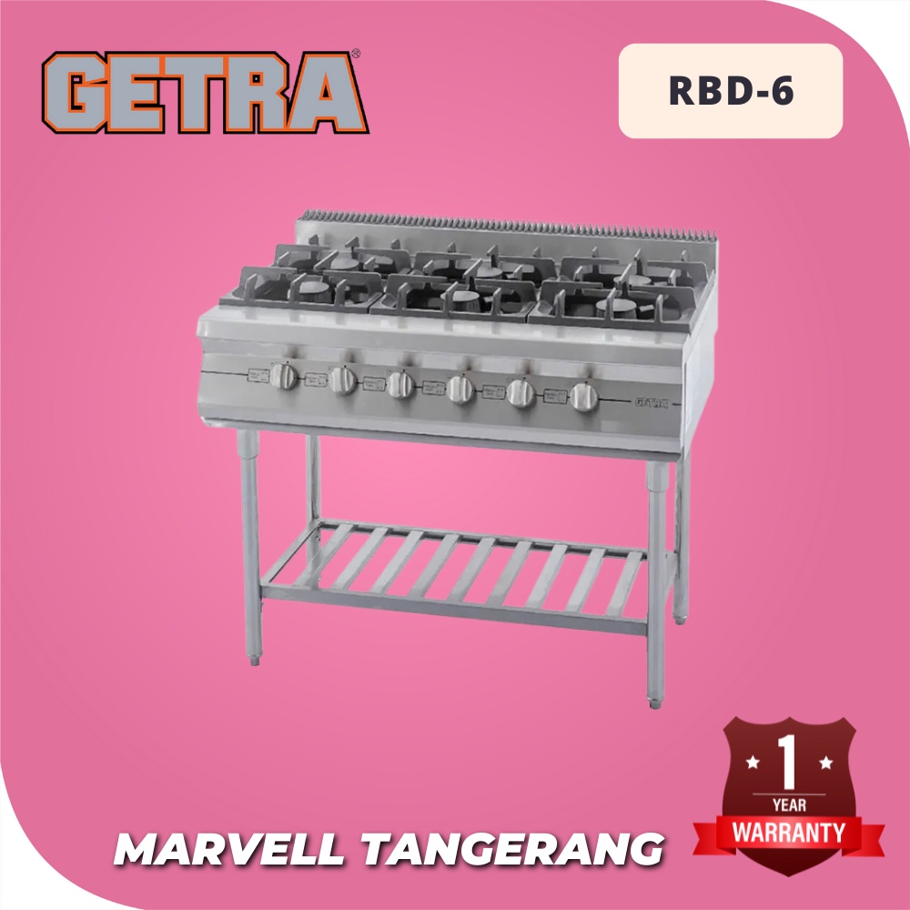 Jual GAS OPEN BURNER GETRA RBD 6 KOMPOR STANDING 6 TUNGKU ORIGINAL