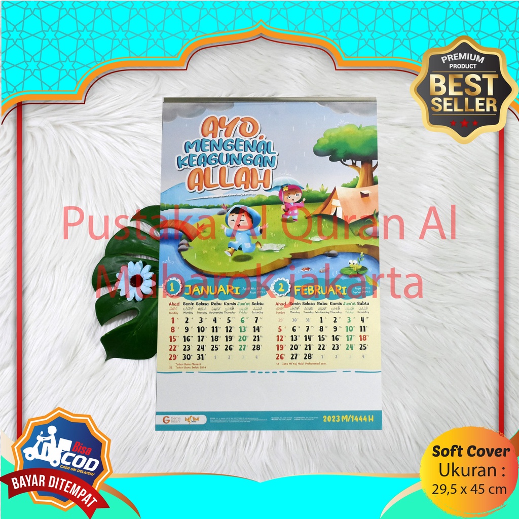 Kalender Anak Islami Bergambar 2023 Full Colour Islami Kertas Art Paper Penerbit Gema Insani Kalende