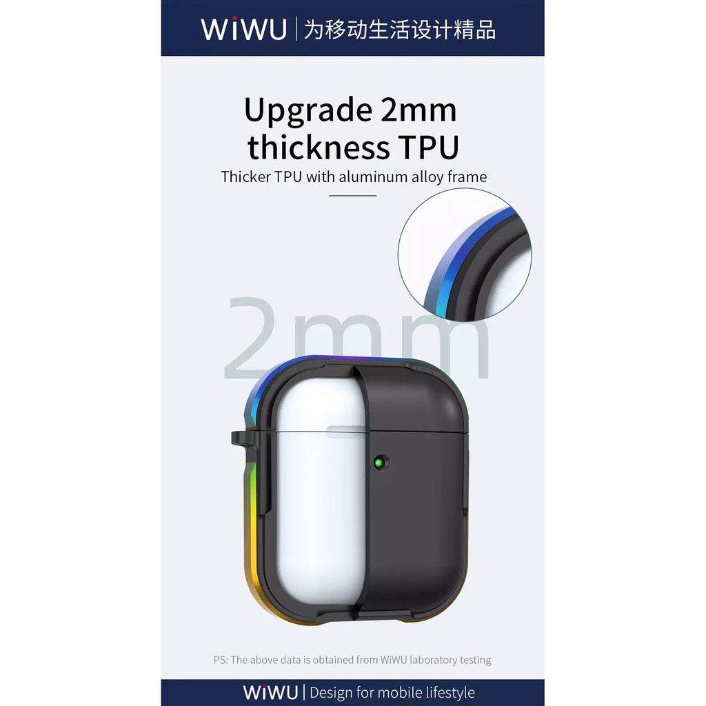 WIWU Defense Armor AirPods - Casing AirPods Bahan Aluminium Alloy