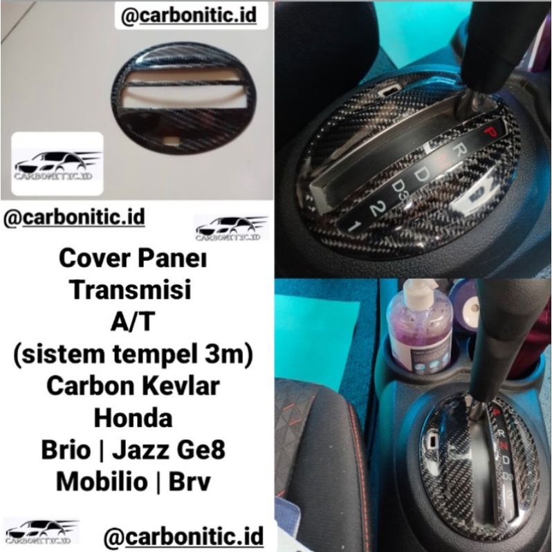 Cover Panel Gear Transmisi A/T Honda Brio/Mobilio/Brv/Jazz Ge8 Carbon Kevlar