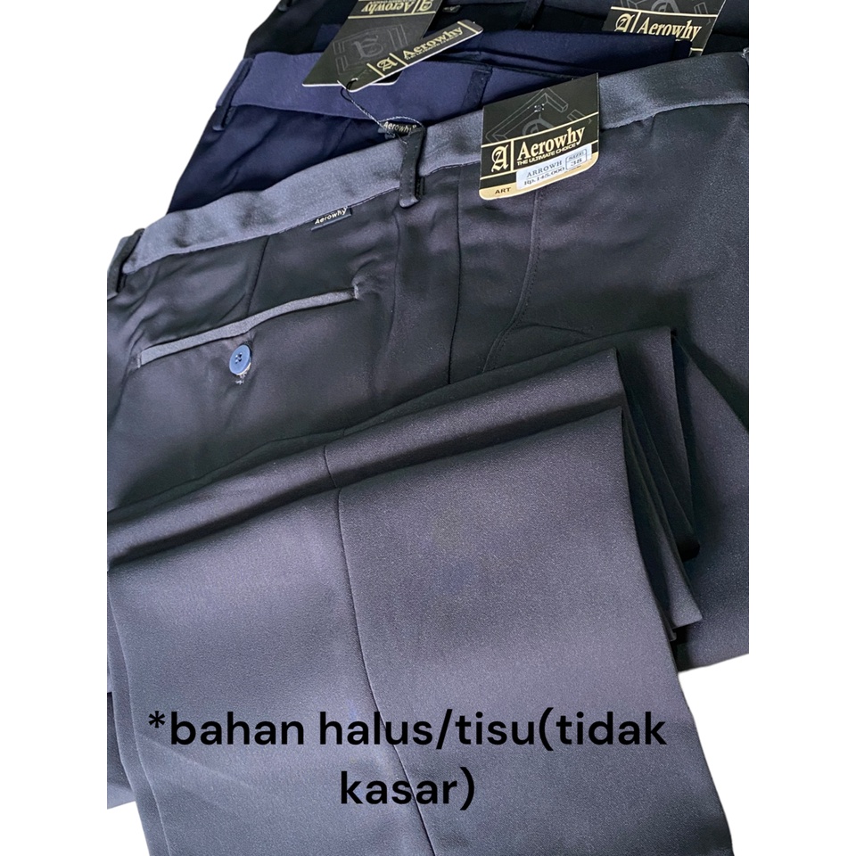 CELANA FORMAL STANDAR REGULAR KANTOR KERJA HARIAN HITAM NAVY KREM ABU MOKA SIZE 28-38 ARROWHY