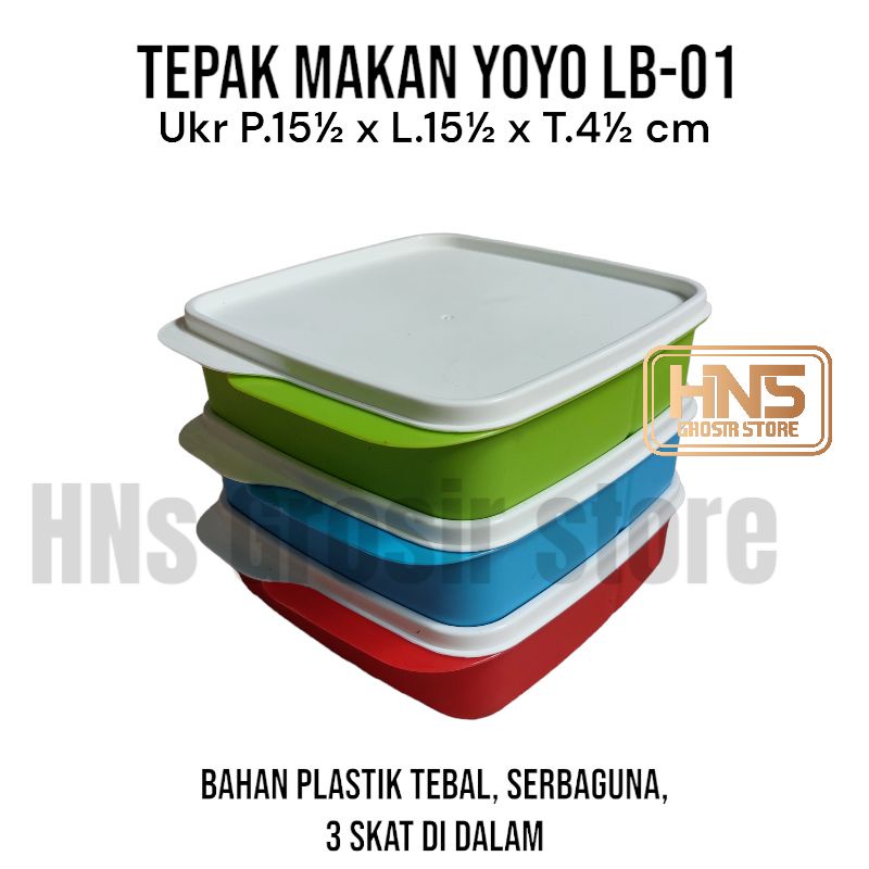 Tepak makan yoyo LB-01 plastik tutup putih grosir