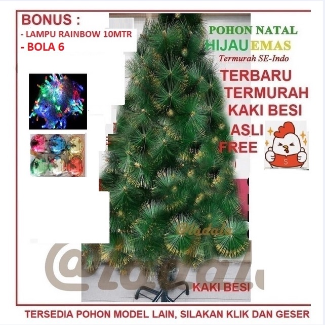 2,4Meter Pohon Natal HIJAU Jarum SALJU EMAS 8 feet 240CM Lebat 2,4M Murah M fit 8c 7AA 6AA 6C 7S 5AA tinggi besar terang 8feet 7feet 6feet P240 AA240