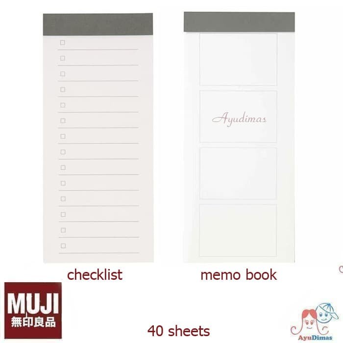 

Pad Muji Checklist / Memo Book Notepad - Buku Catatan