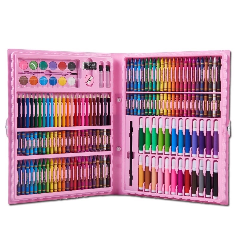 ART SET 168 PENSIL WARNA Crayon set 168pcs - Crayon Mewarnai -168 Warna - Pensil Krayon (Alat Menggambar atau Mewarnai) Hadiah anak-anak Promo Sen