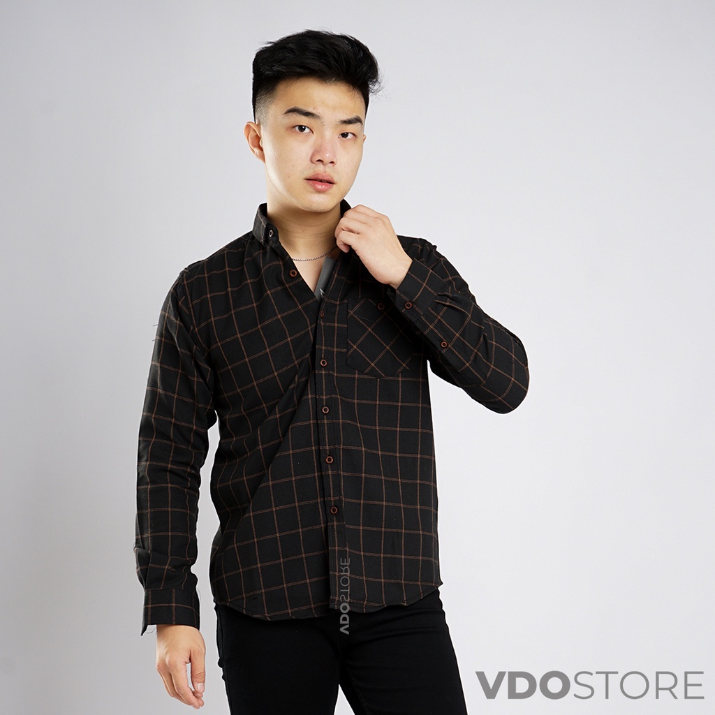 KEMEJA FLANEL PRIA 30 BLACK GOLDIE - M L XL - KEMEJA LENGAN PANJANG VDOSTORE DEWASA BAJU FLANNEL TANGAN PANJANG HITAM NAVY ABU MOTIF KEMEJA COWOK MURAH DEWASA SANTAI TEBAL KUALITAS IMPORT BAJU CATUR PANEL FANEL