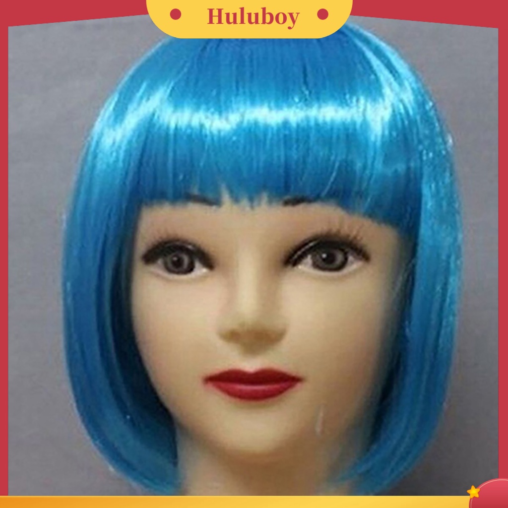 Wig Rambut Palsu Model Pendek Warna Solid Untuk Klub Malam