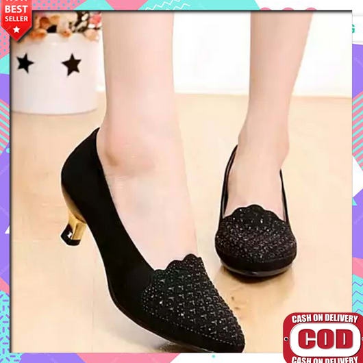 Sandal High Heels Wanita Tali Kepang Terbaru Sendal Hak Tahu Wanita 5 Cm Kekinian Abbushoes Js 13 Hi