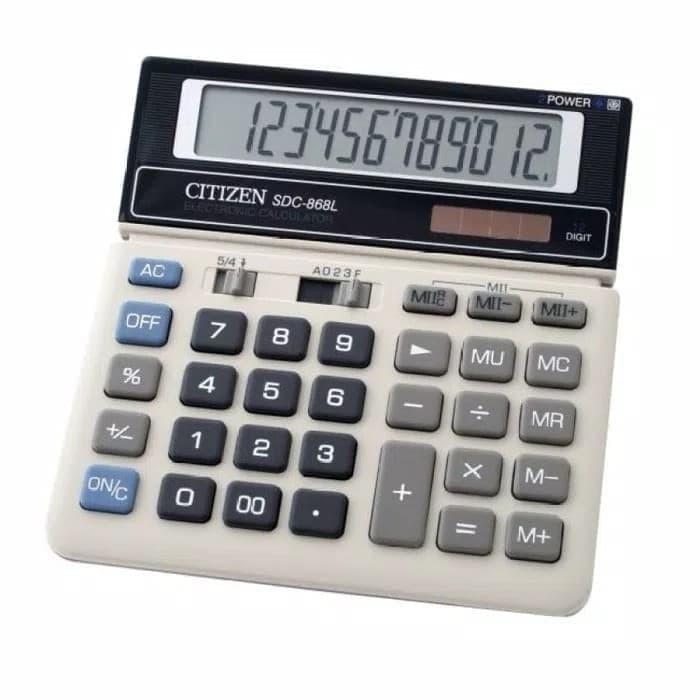 

BERGARANSI Kalkulator Citizen Type SDC 868 L - Calculator Citizen 12 Digit 868 L