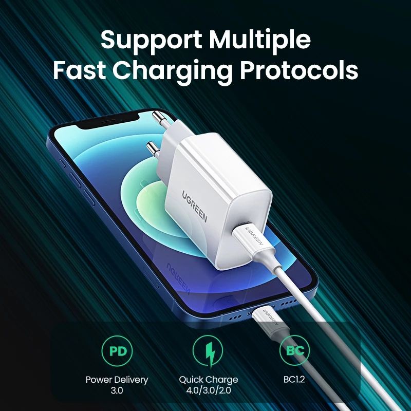 Ugreen 20W USB-C Charger iPhone X XR 11 12 13 14 Mfi Fast Charging