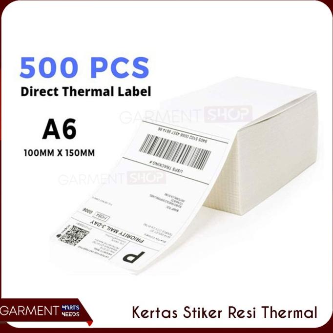 

KERTAS STIKER RESI PENGIRIMAN BARCODE LABEL THERMAL A6 MURAH 10X15 CM