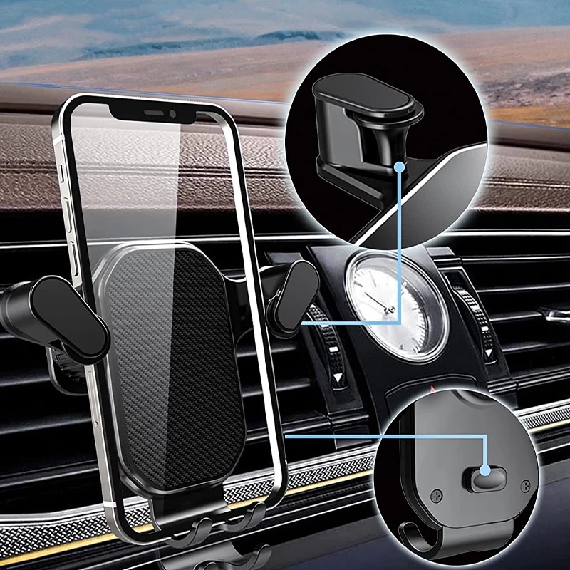 360 ° Rotatable Universal Car Phone Holder With Hook Base, Dudukan Telepon Yang Dipasang Ventilasi Udara Multifungsi, Di Stand Smartphone Mobil, Bracket Navigasi Ponsel Dashboard Mobil