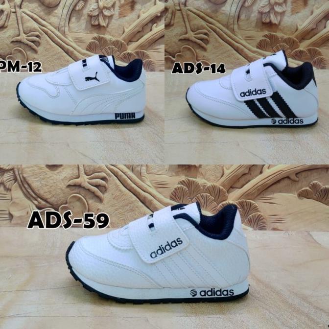 Sepatu Anak Laki Laki Perempuan Cowok Cewek 1 2 3 4 5 6 7 Tahun Putih