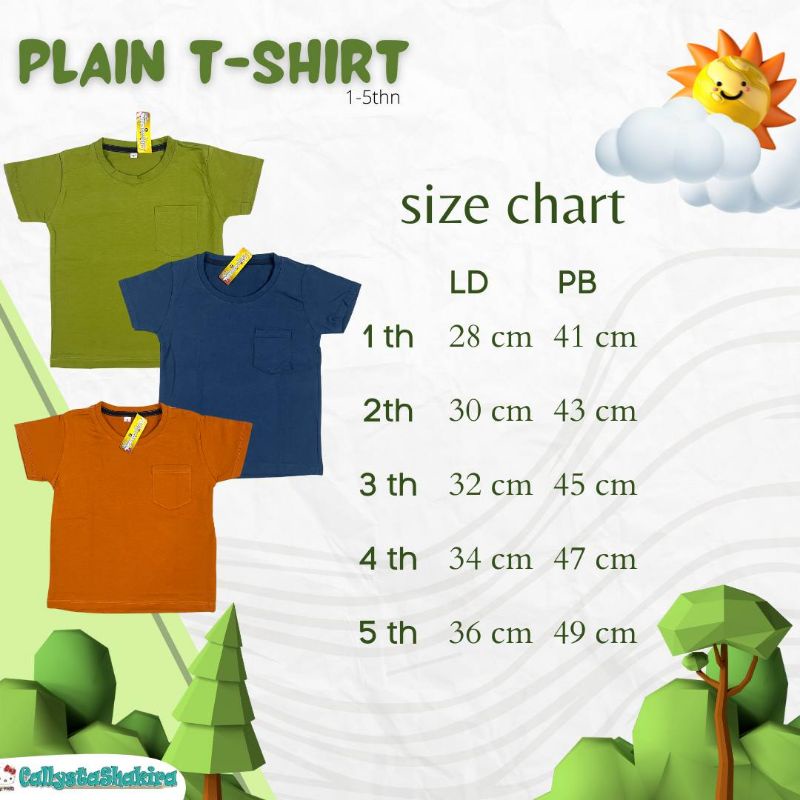 Kaos Polos Anak / Pocket tee / pocket t-shirt/ kaos kantong saku Anak