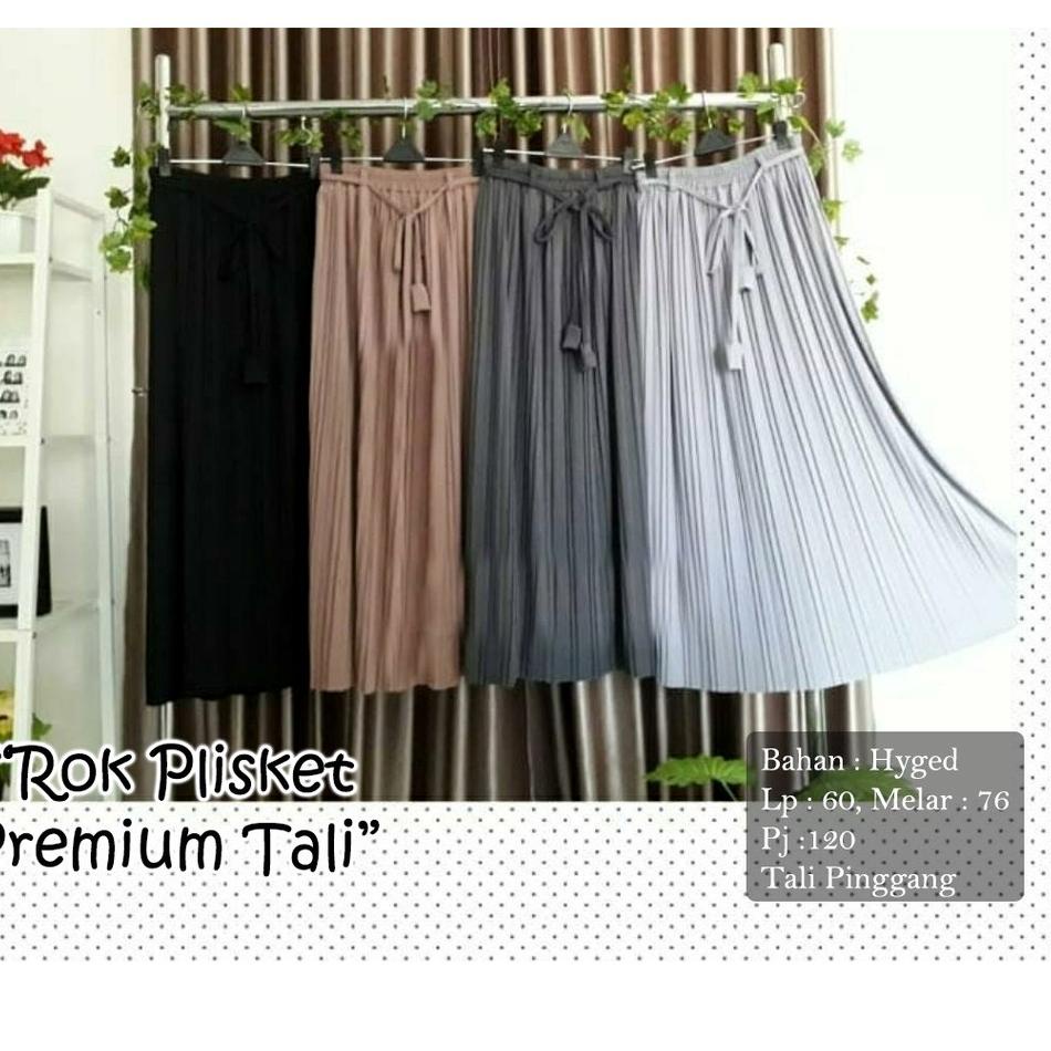 Grosir Terbaik  Rok Plisket Payung Premium Tali | Rok Plisket Mayung Premium Tali