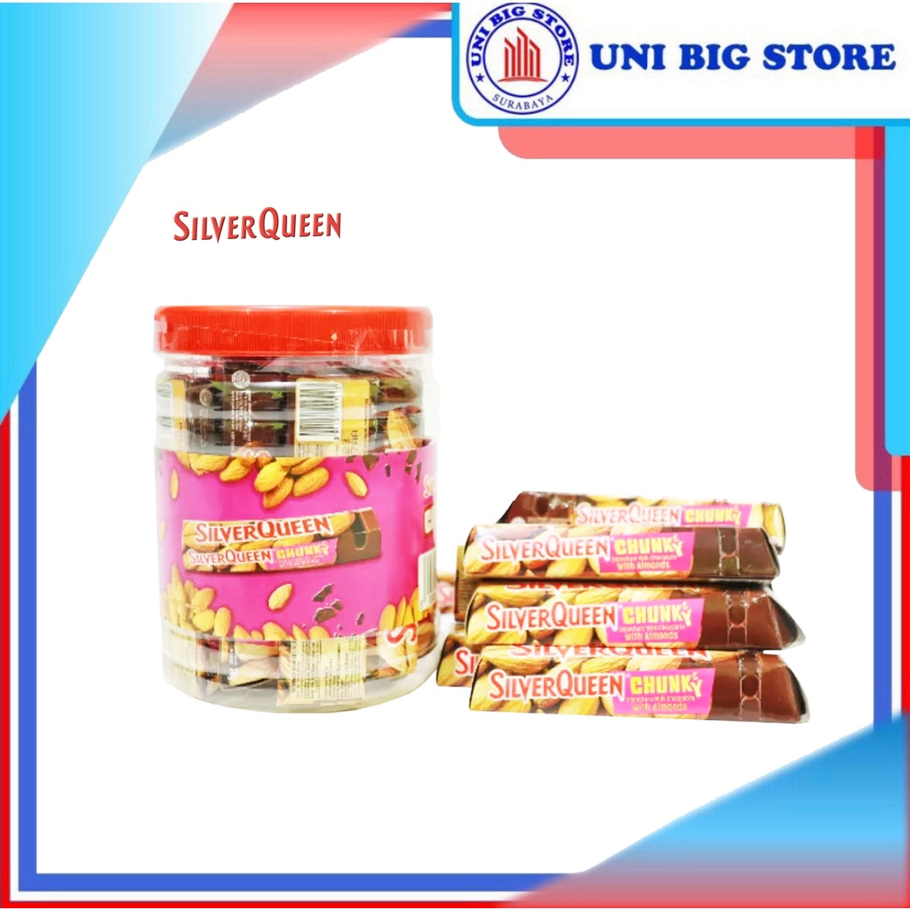 

Silver Queen Chocolate Chunky Bar ALMOND Jar 12 x 30 gr Silverqueen