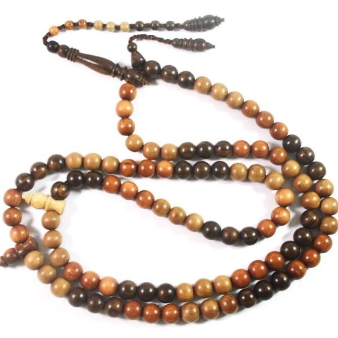 Tasbih Campuran 3 Jenis Kayu 10 mm Stigi Dewandaru Kalimosodo
