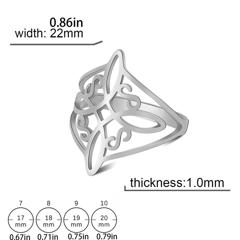 Penyihir Simpul Stainless Steel Cincin Wiccan Silang Celtics Knot Wanita Rings Jimat Perlindungan Keberuntungan Jimat Tahun Baru2023Hadiah