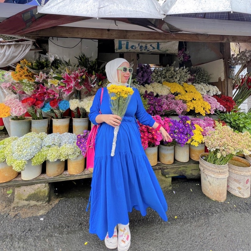 LULA DRESS biru elektrik