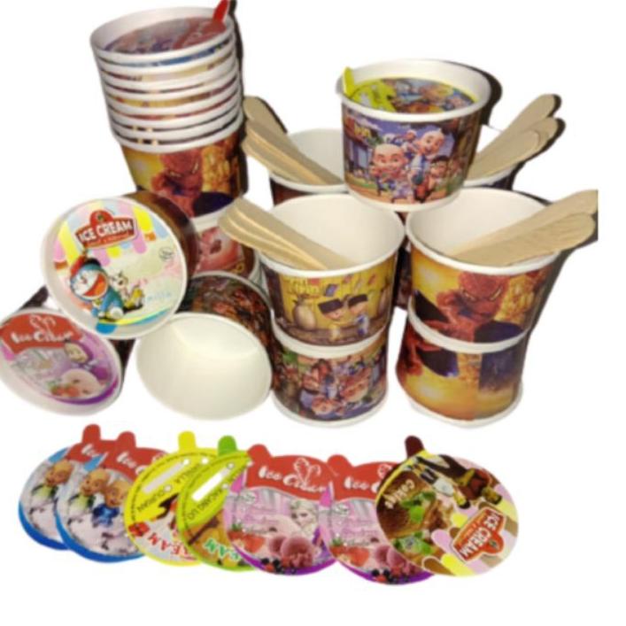 

CUP PAPER 50ml LENGKAP +TUTUP+SENDOK/CUP ESKRIM PAPER