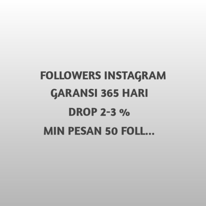 Followers Instagram Garansi 1 Tahun | Drop 2-3% | Kecepatan 100K/Days