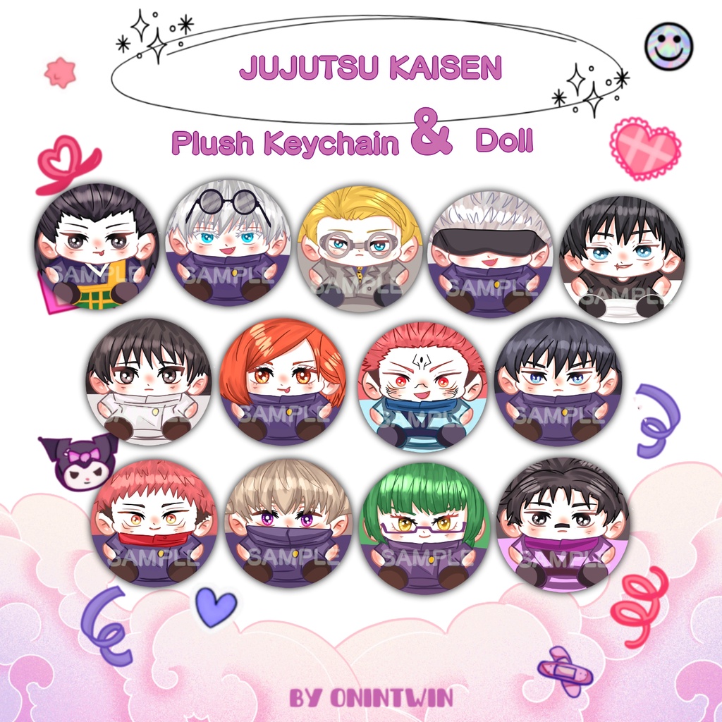 Jujutsu Kaisen Plush Keychain & Stuffed doll by Onintwin / Boneka Jujutsu Kaisen JJK