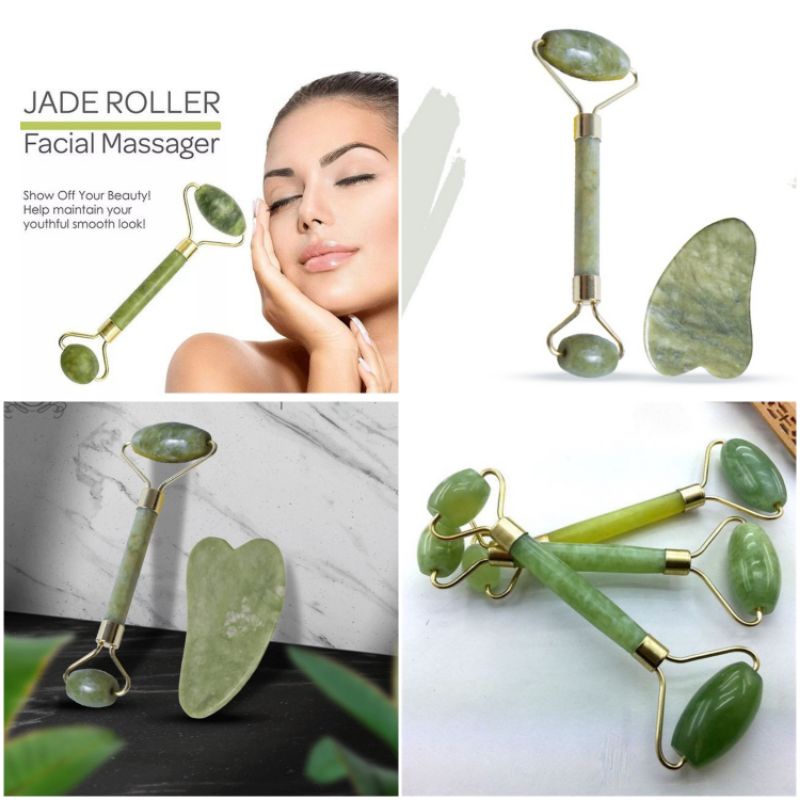 Alat Pijat Wajah Jade Roller Face Massager Penirus Muka