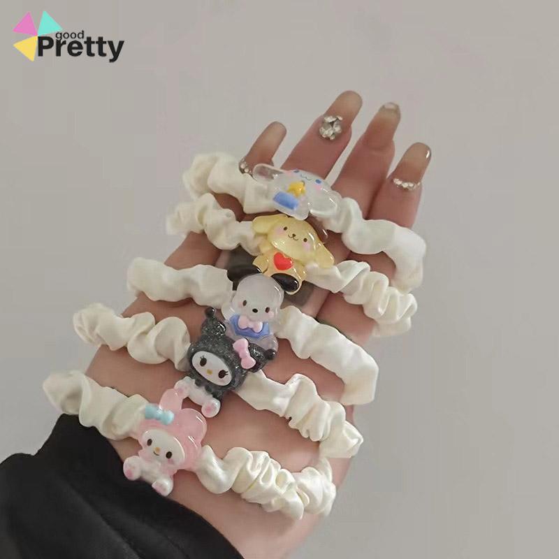 Kartun Cinnamoroll Dog Lipit Cincin Rambut Gadis Manis Lucu Tali Rambut Karet Gelang Karet - PD