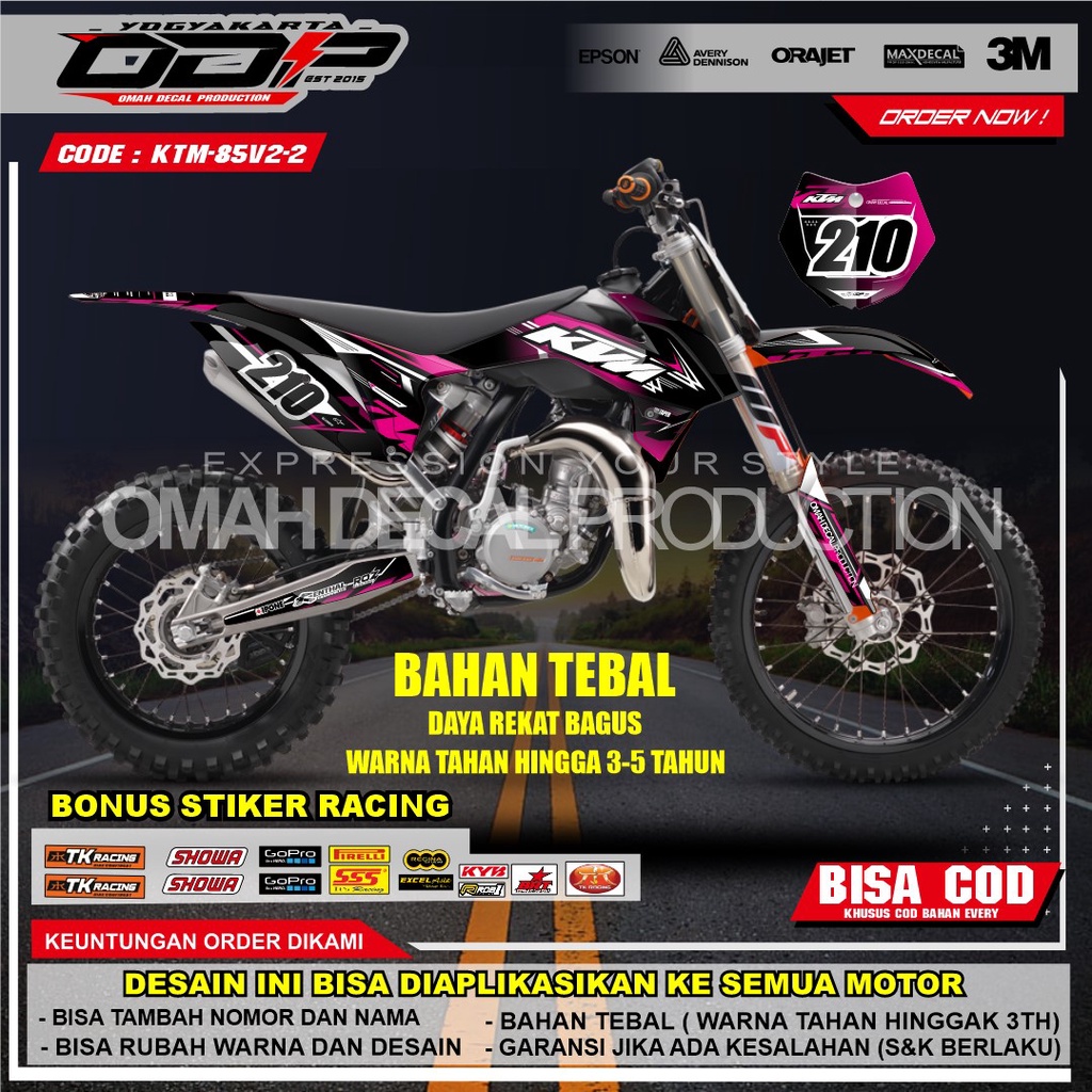 DECAL KTM 250 FULL BODY DEKAL BODY SET KTM 85 2013 - 2016 EXC 2020 NEW STICKER MOTOR KTM85 NEW STIKE