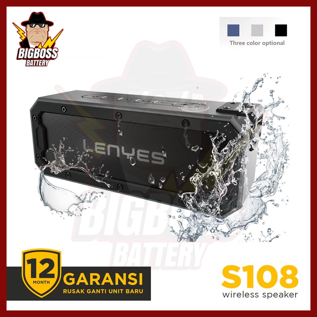 Speaker Bluetooth Portable Waterproof Tahan Banting LENYES S108 TWS