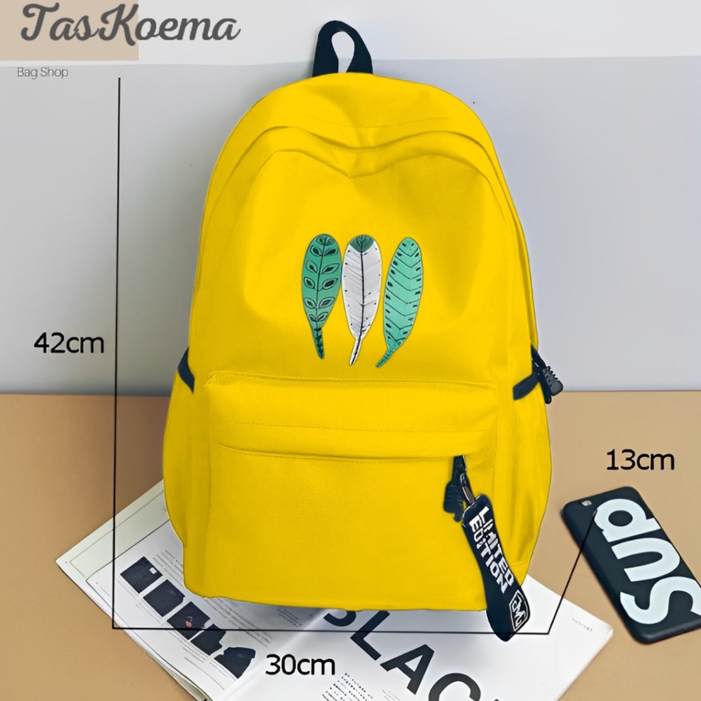 [COD] Ransel Backpack Polos Warna Solid Tas Sekolah SD SMP SMA Kapasitas Besar Trendy Korean Style TasKoema