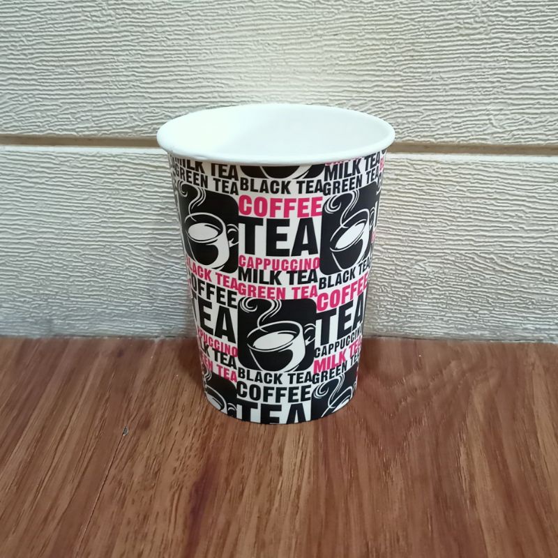 HOT PAPER CUP 9 OZ (220 ML) TANPA TUTUP ISI 50 GELAS BLACK AND YELLOW SET